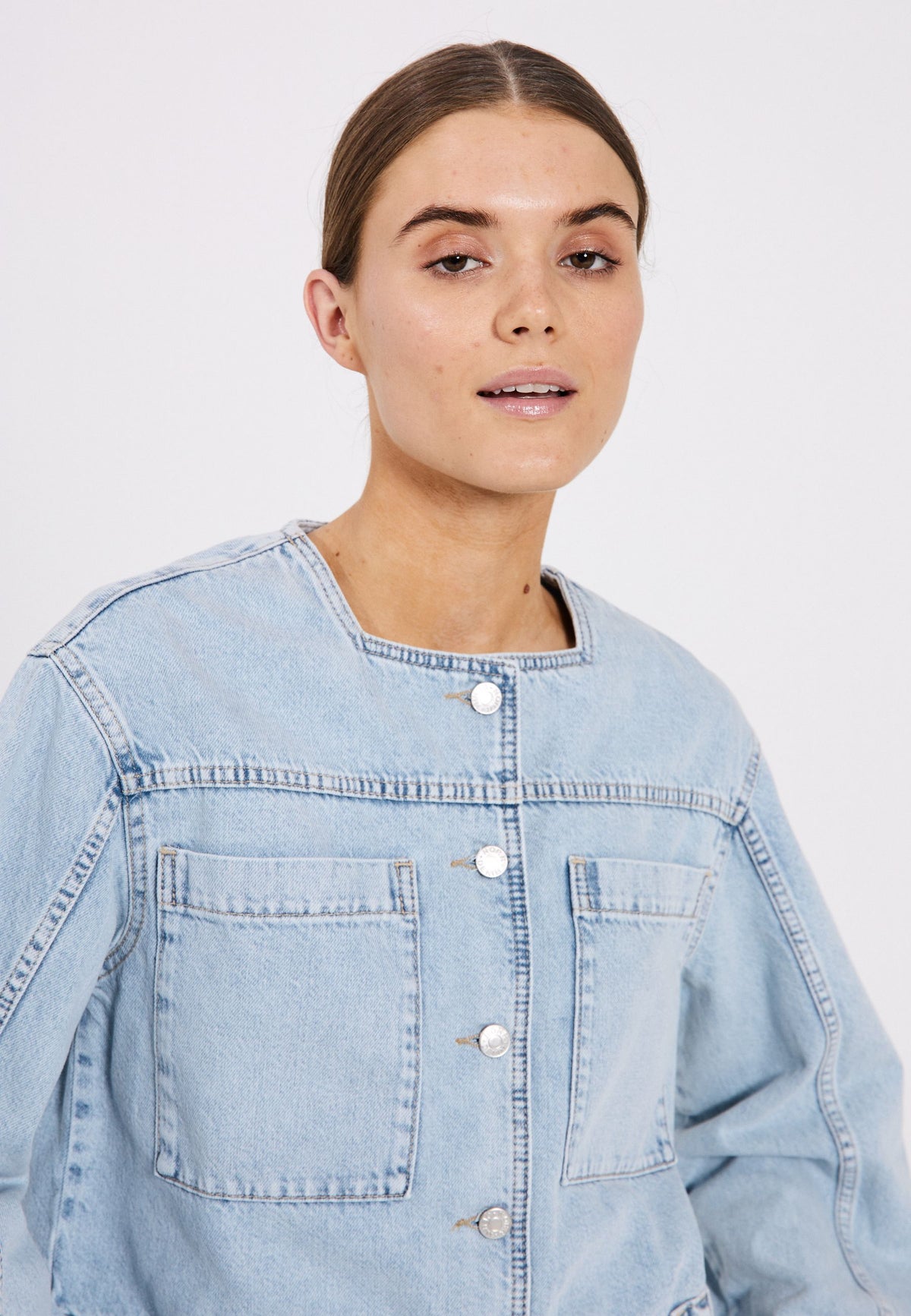NORR Ninni denim jacket Jakker Blue light wash