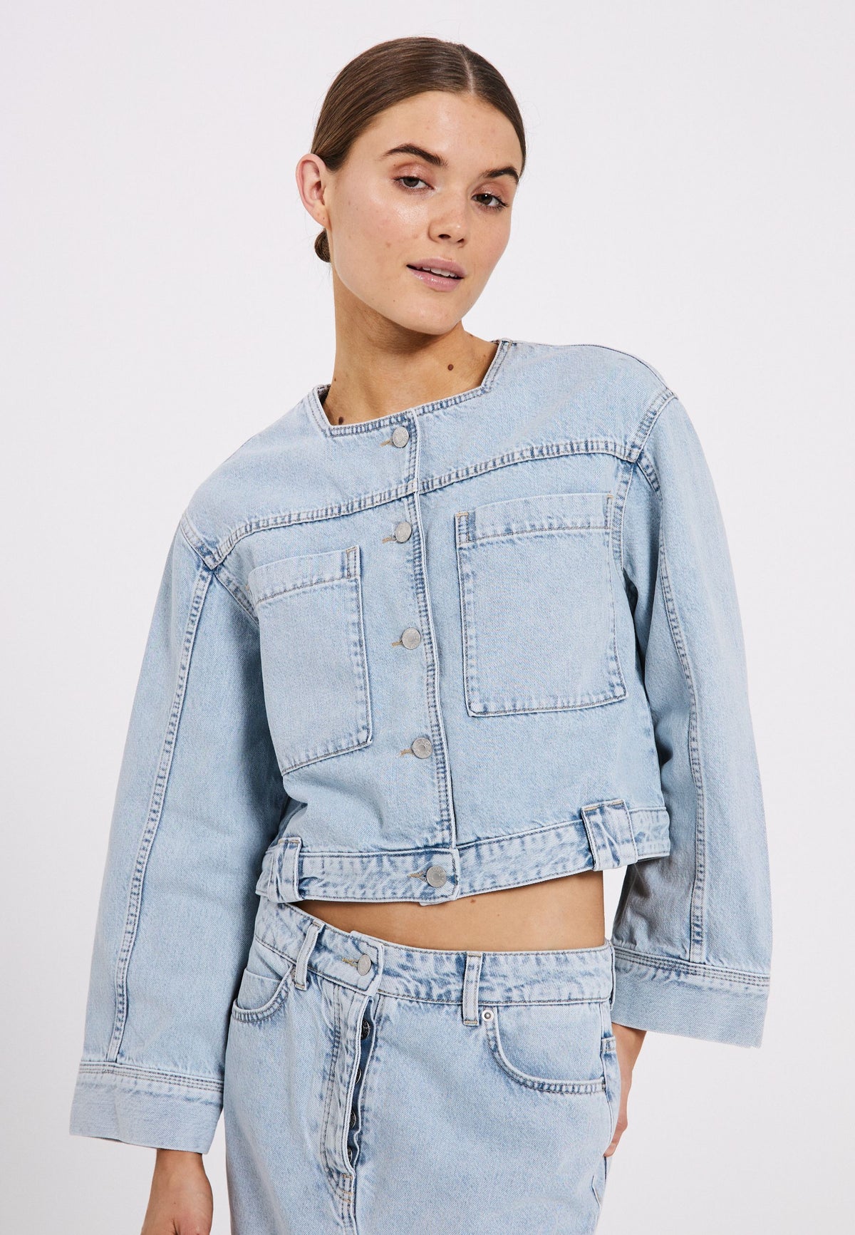NORR Ninni denim jacket Jakker Blue light wash