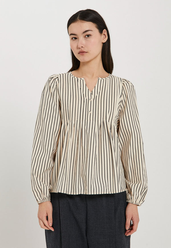 NORR Opal stripe top Tops Black stripe