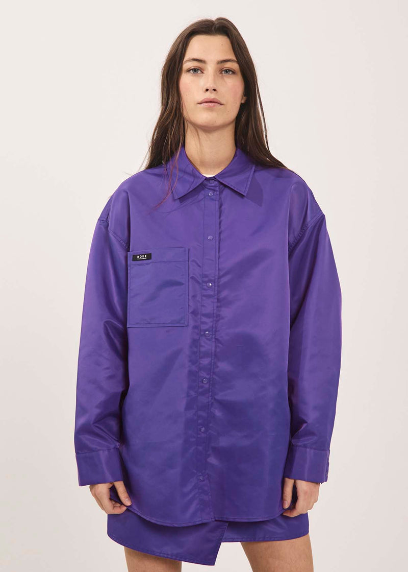 NORR Regan oversized shirt Shirts Purple