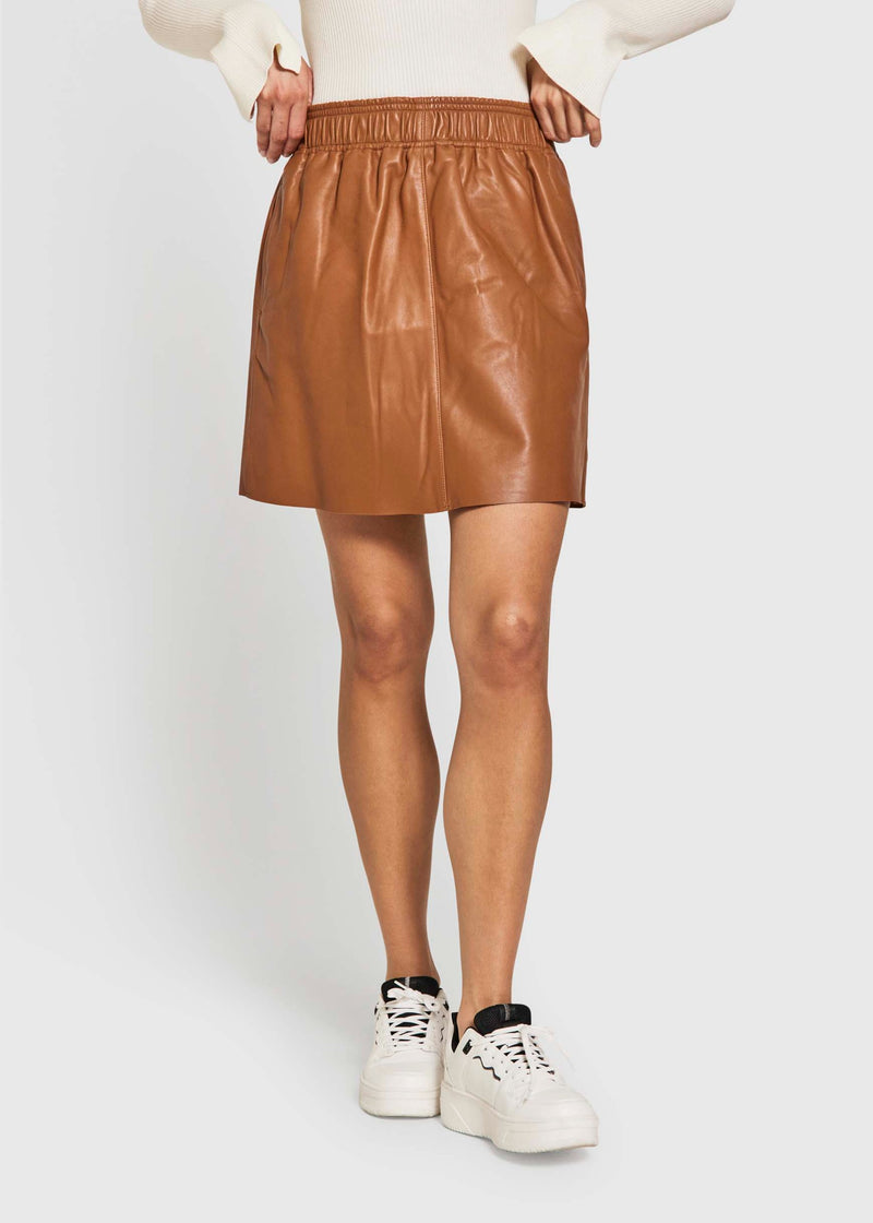 NORR Shelby leather skirt Skirts Cambridge brown