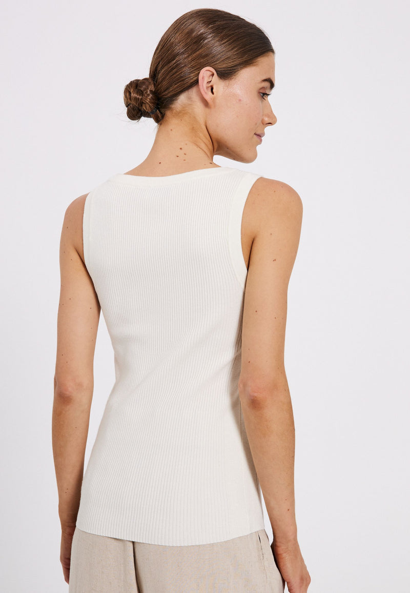 NORR Sherry U-neck knit tank Tops Off-white