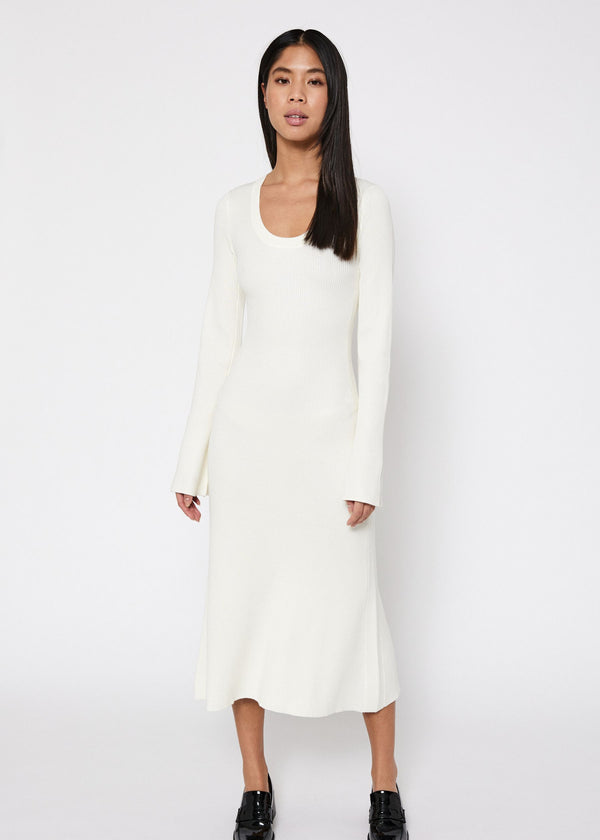 NORR Sherry flared knit dress Dresses Off-white