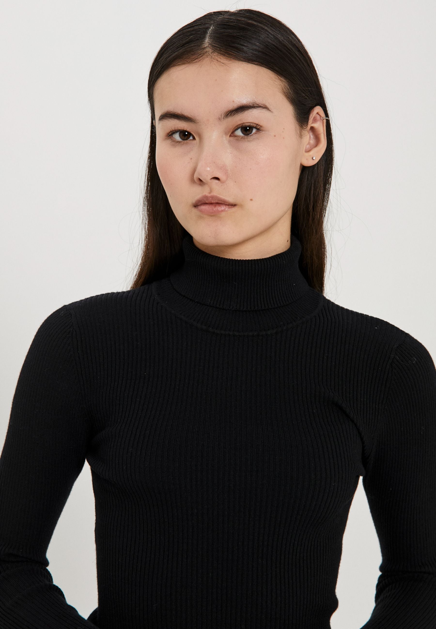 NORR Sherry frill knit top Knits Black