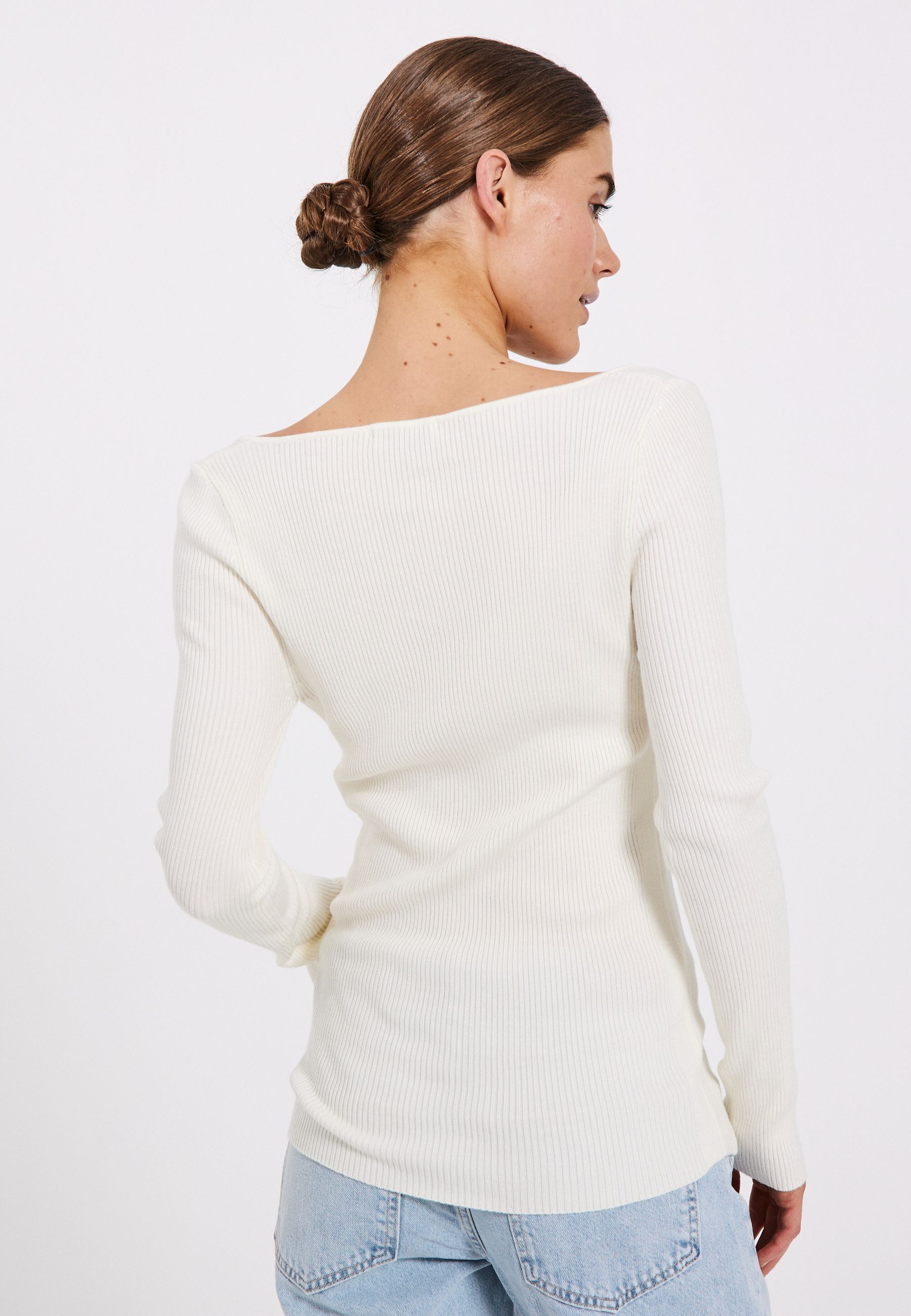 NORR Sherry heart knit top Tops Off-white