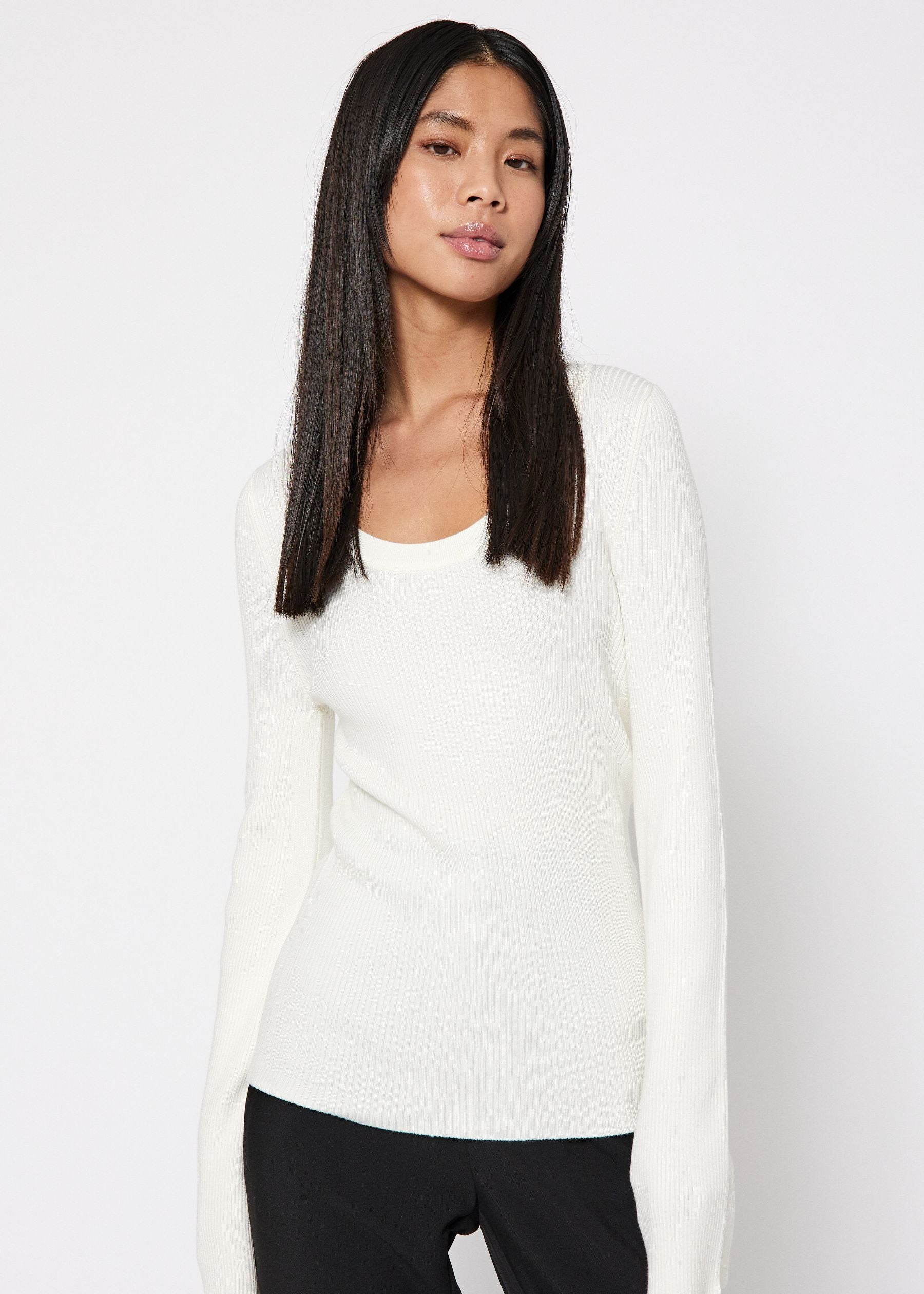 NORR Sherry knit blouse Blouses Off-white