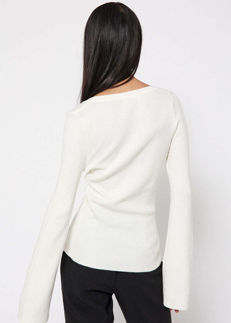 NORR Sherry knit blouse Blouses Off-white