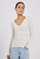 Sherry polo knit top - Off-white