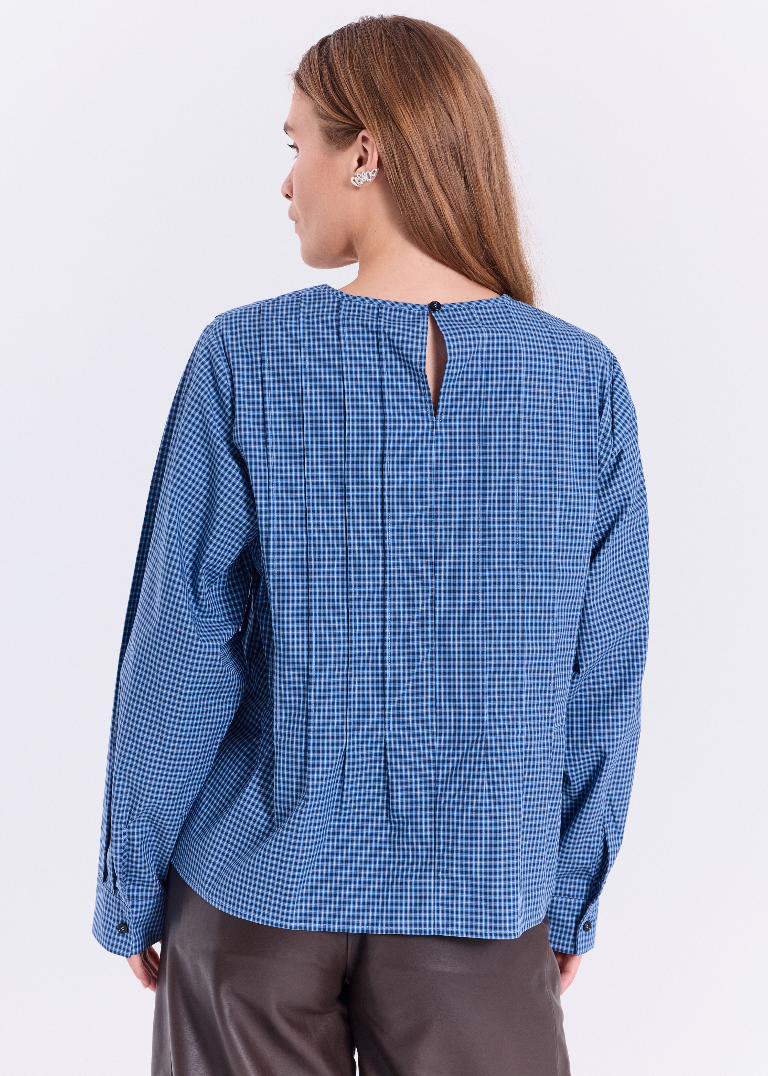 NORR Soffie top Toppe Blue check