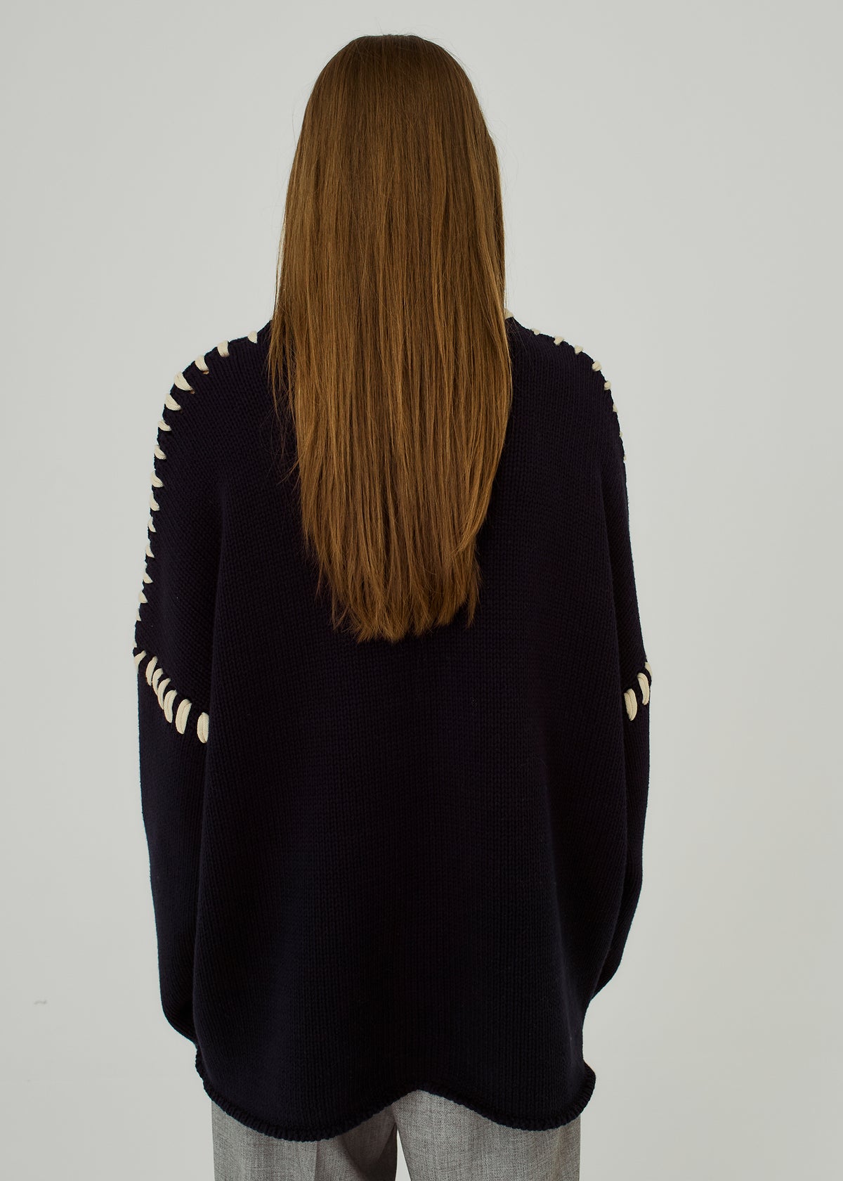 NORR Strings knit top Strik Navy string