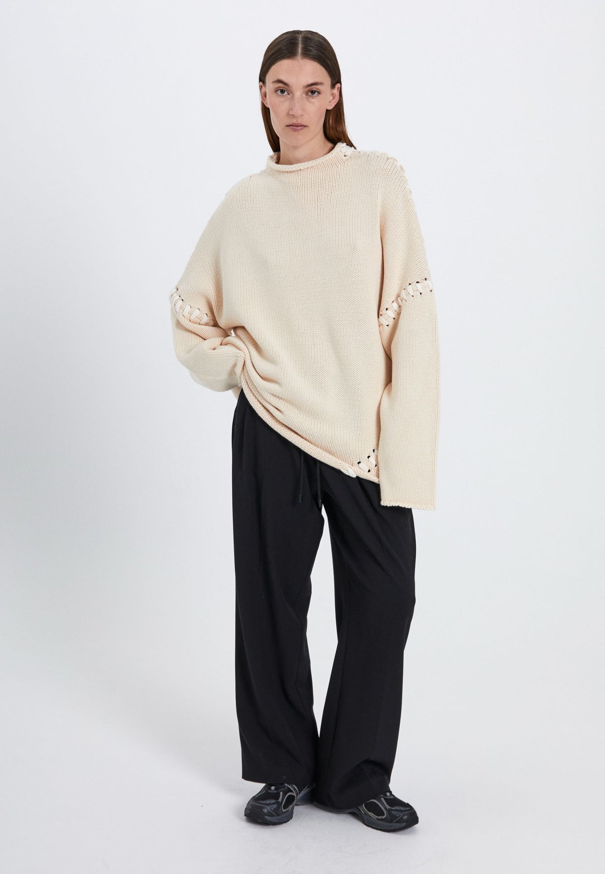 NORR Strings knit top Strik Off-white