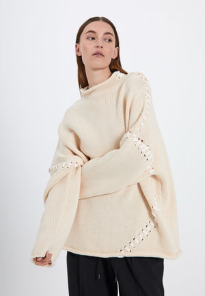 NORR Strings knit top Strik Off-white