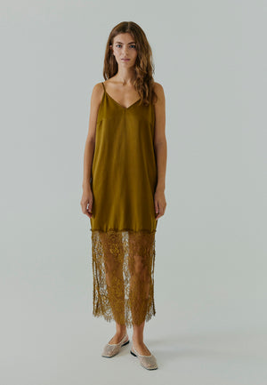 NORR Talua slip dress Kjoler Caramel brown