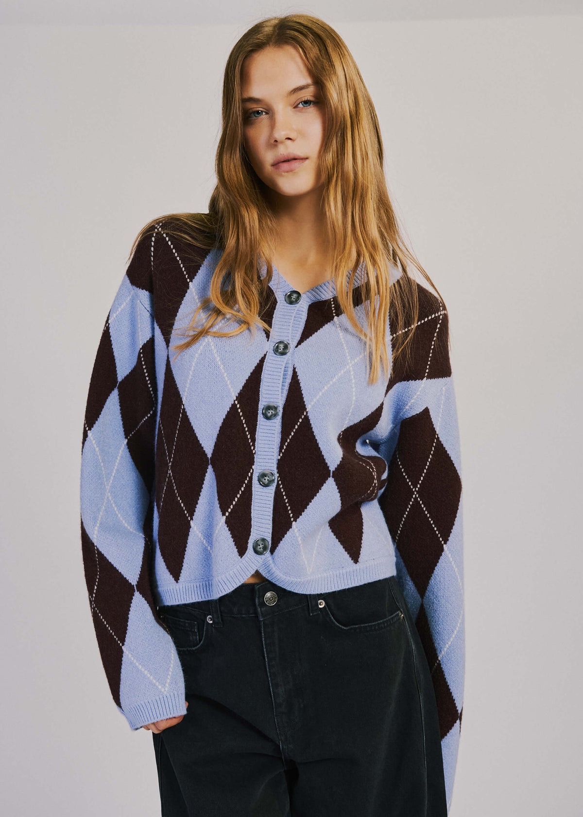 NORR Tea knit cardigan Strik Purple blue