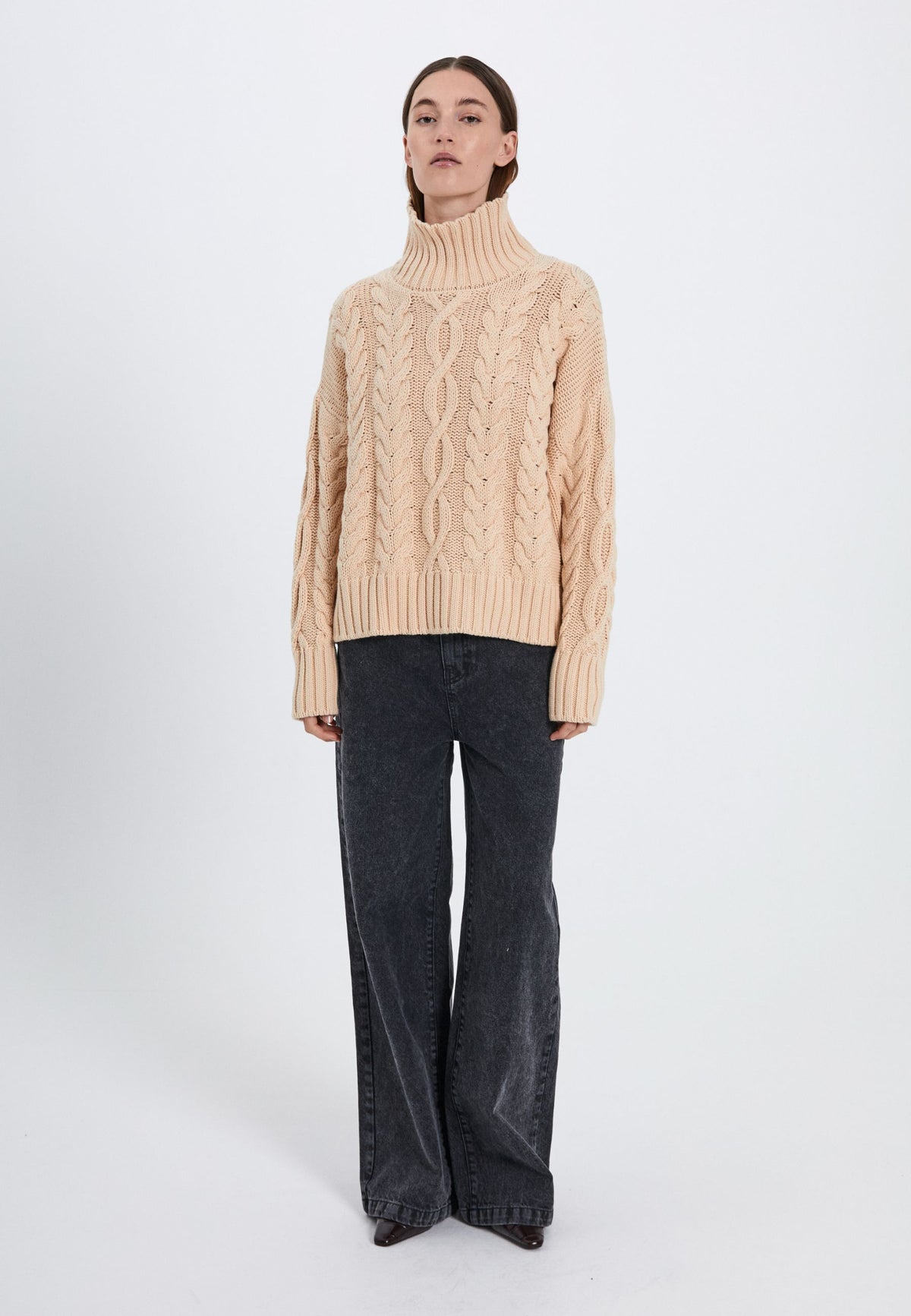 NORR Thea knit top Strik Beige