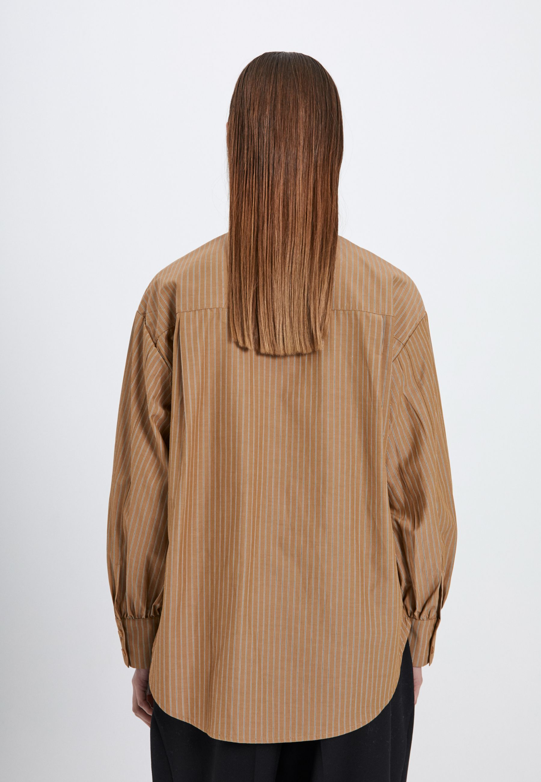 NORR Travis oversize shirt Shirts Khaki stripe