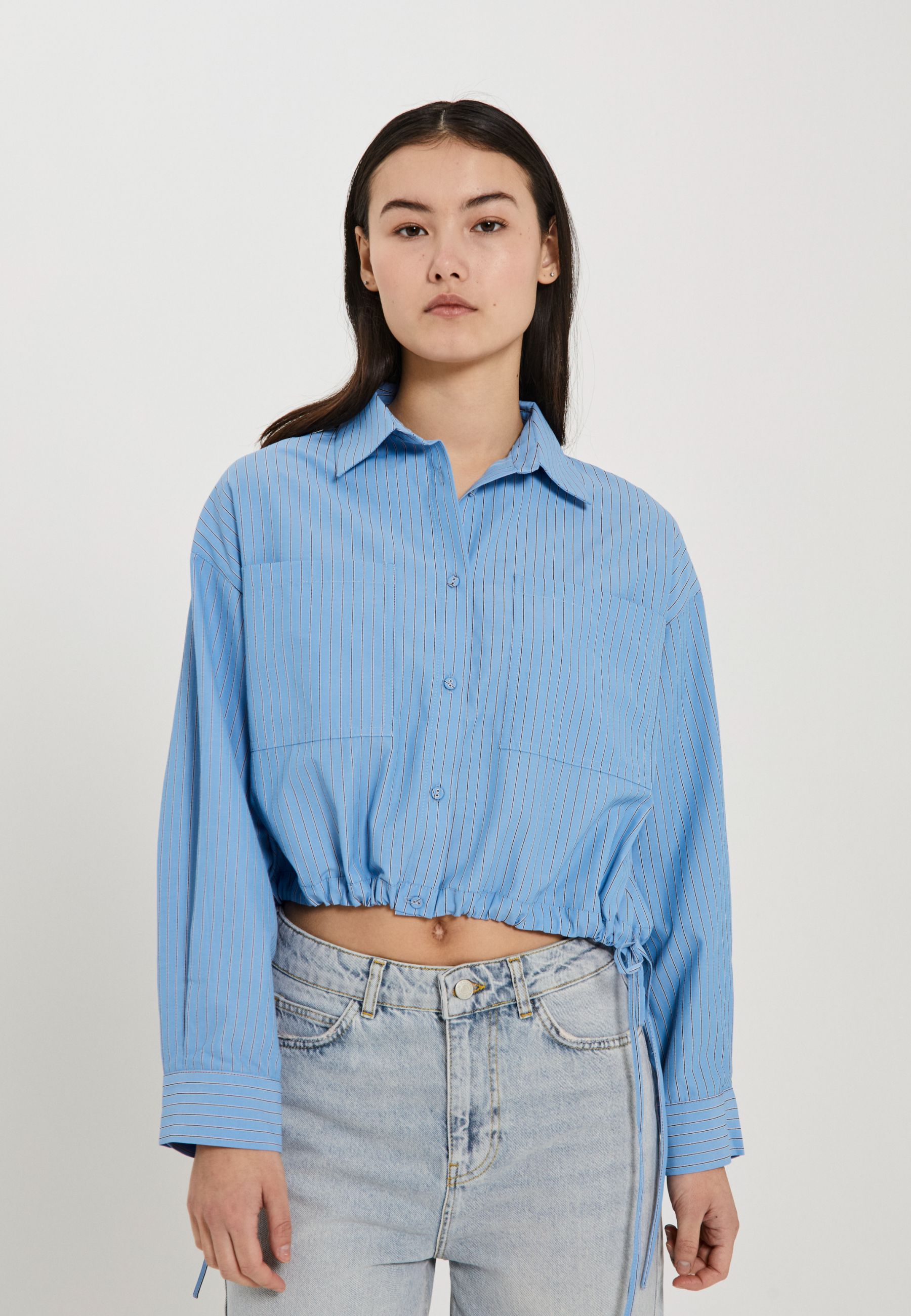 NORR Travis shirt Shirts Clear blue w. stripes