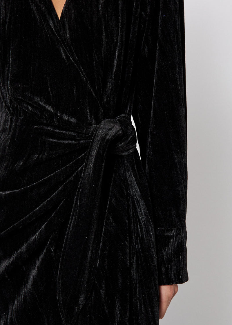 NORR Velvetta wrap dress Dresses Black