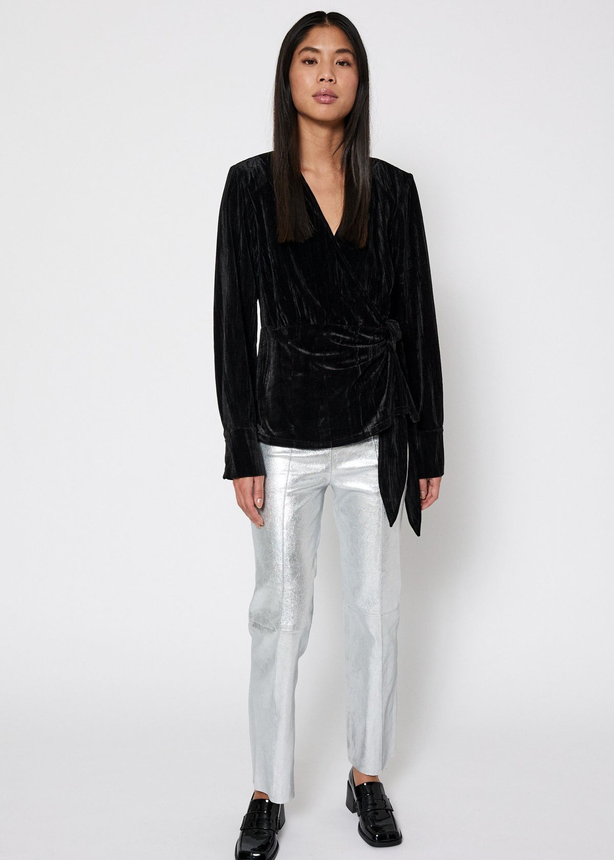 NORR Velvetta wrap top Toppe Black