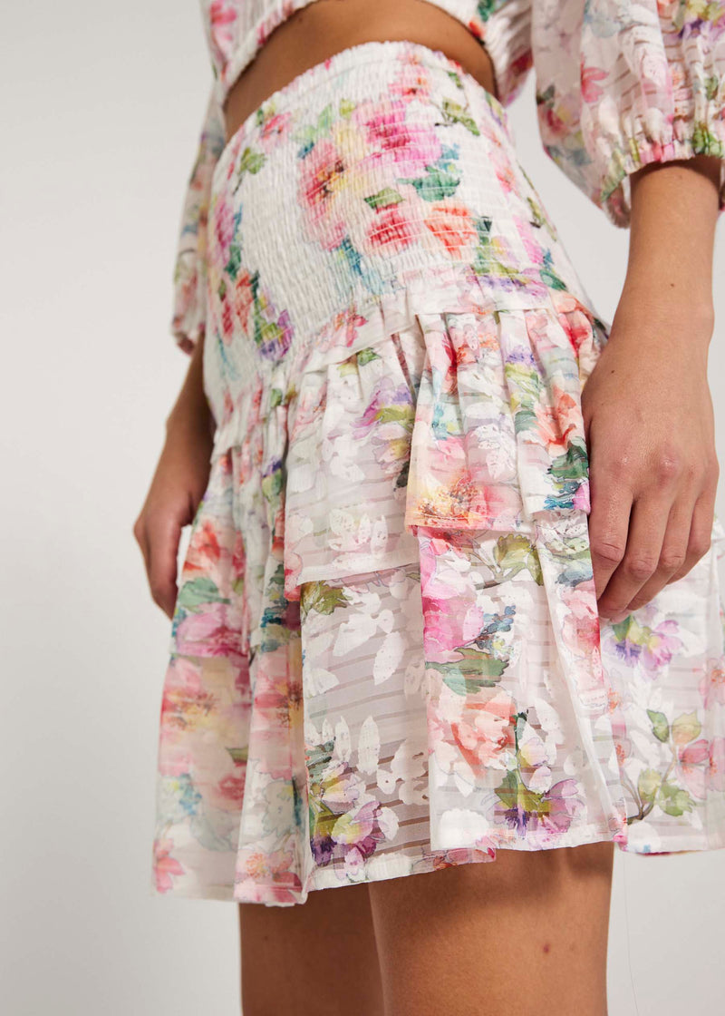 NORR Botanic smock skirt Skirts Off white flower comb