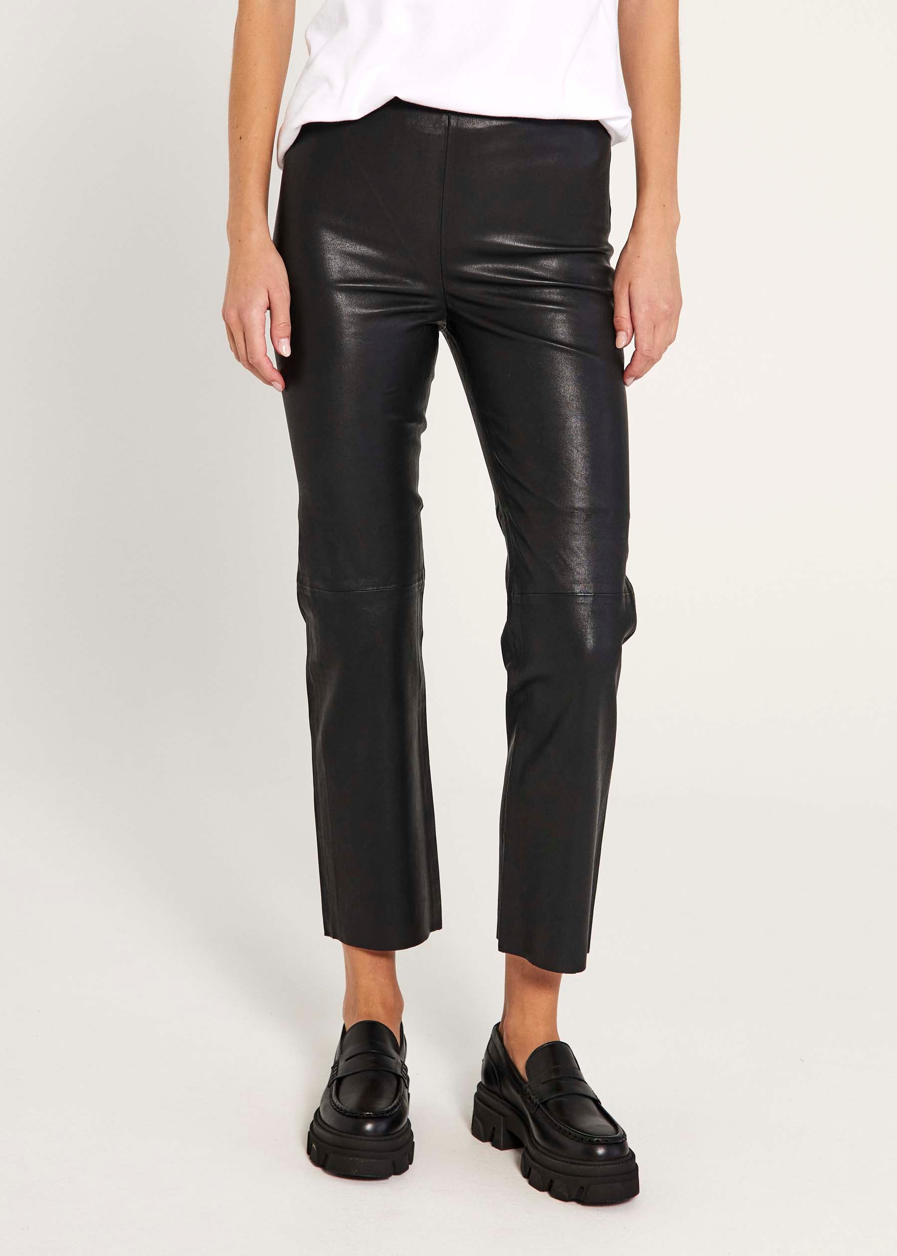 NORR Celia stretch leather pants Pants Black